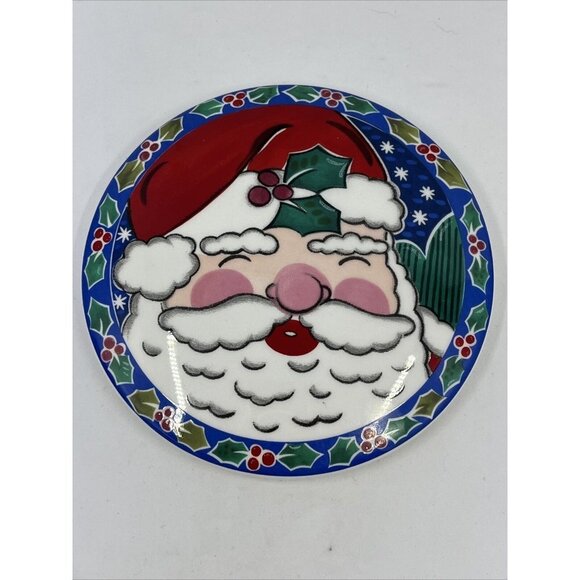 Vintage Mikasa Santas Glow Christmas Candy Dish Lidded Trinket Box‎ Japan FX077 - Picture 8 of 13